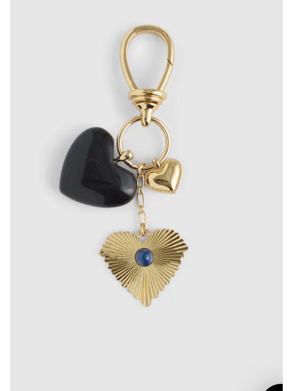 Madewell Heart Cluster Bag Charm | Brass w/ Lapis | 2" NWT Gift Valentine's Day